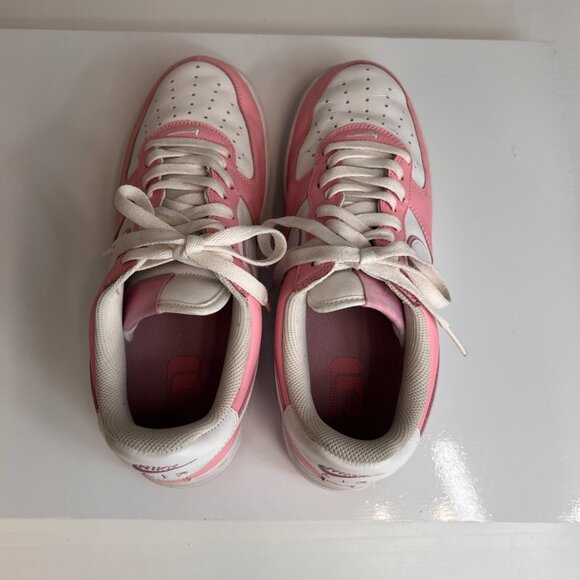 Vintage Nike Women Shoe 10.5 Air Force One Swoosh Low Lace Sneaker Pink Core Go - Picture 8 of 14
